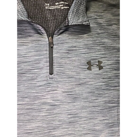 Under Armour Men Heather Gray 1/4 Zip Heatgear Fitted Threadborne Gym Shirt 2XL - Picture 5 of 7